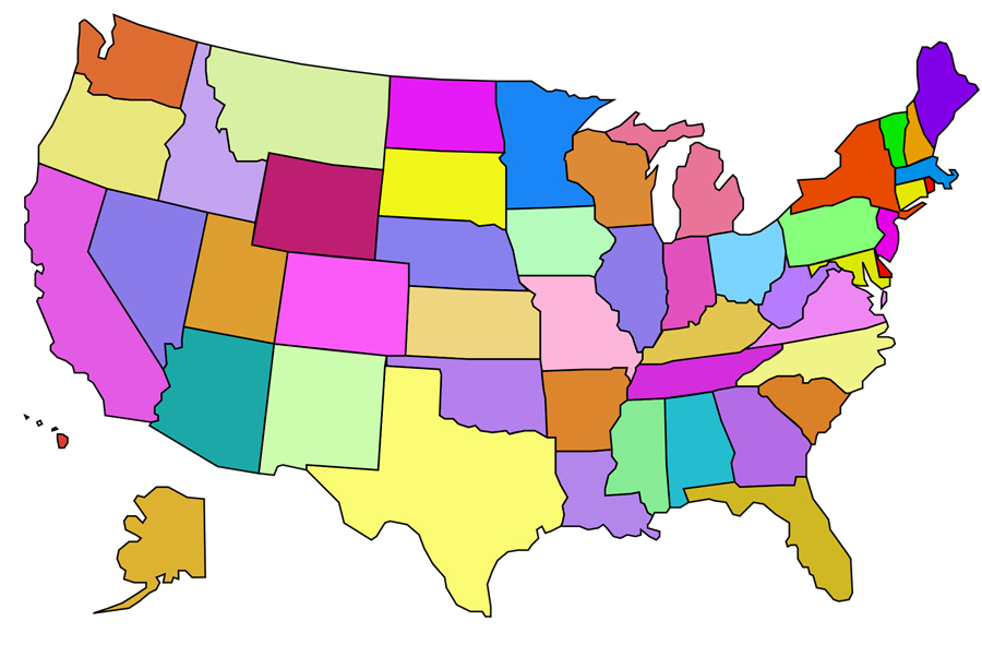 Bonding Company - Colorful Map Of The United States
